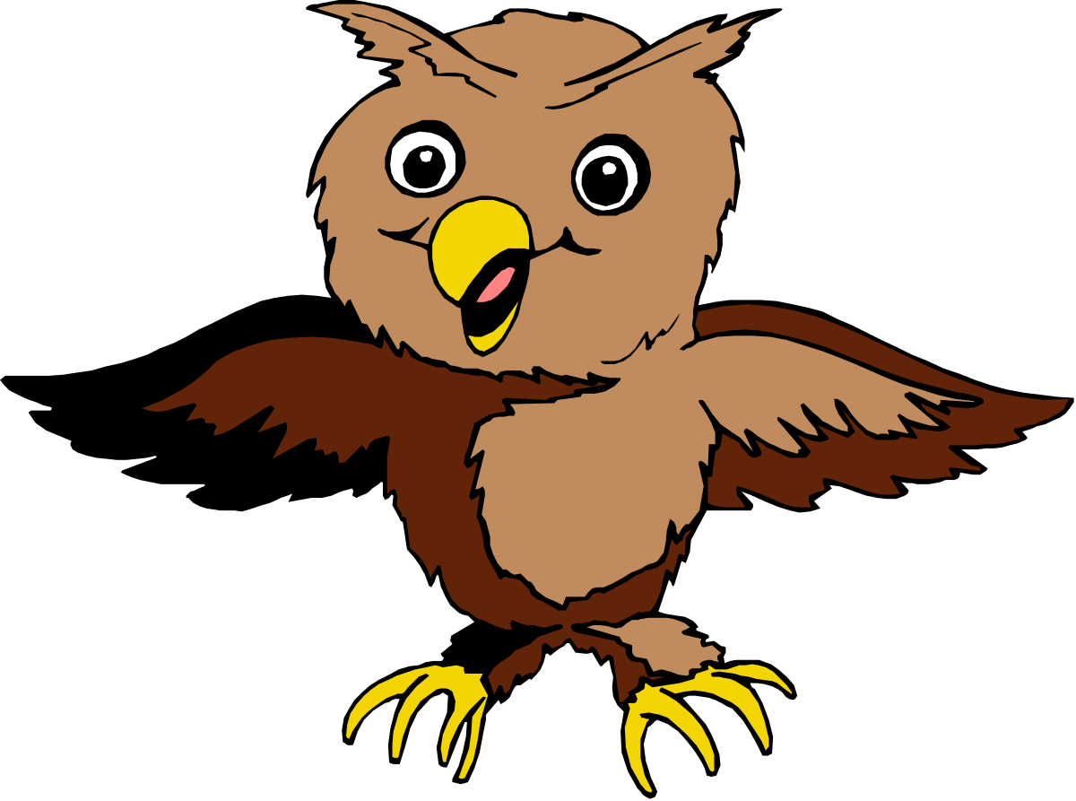 Owl with Yellow Beak and Brown Wings Clipart - Perfect for Nature Themes