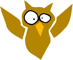 Owl with Big Eyes and Long Neck - Playful Clipart for Creative Projects