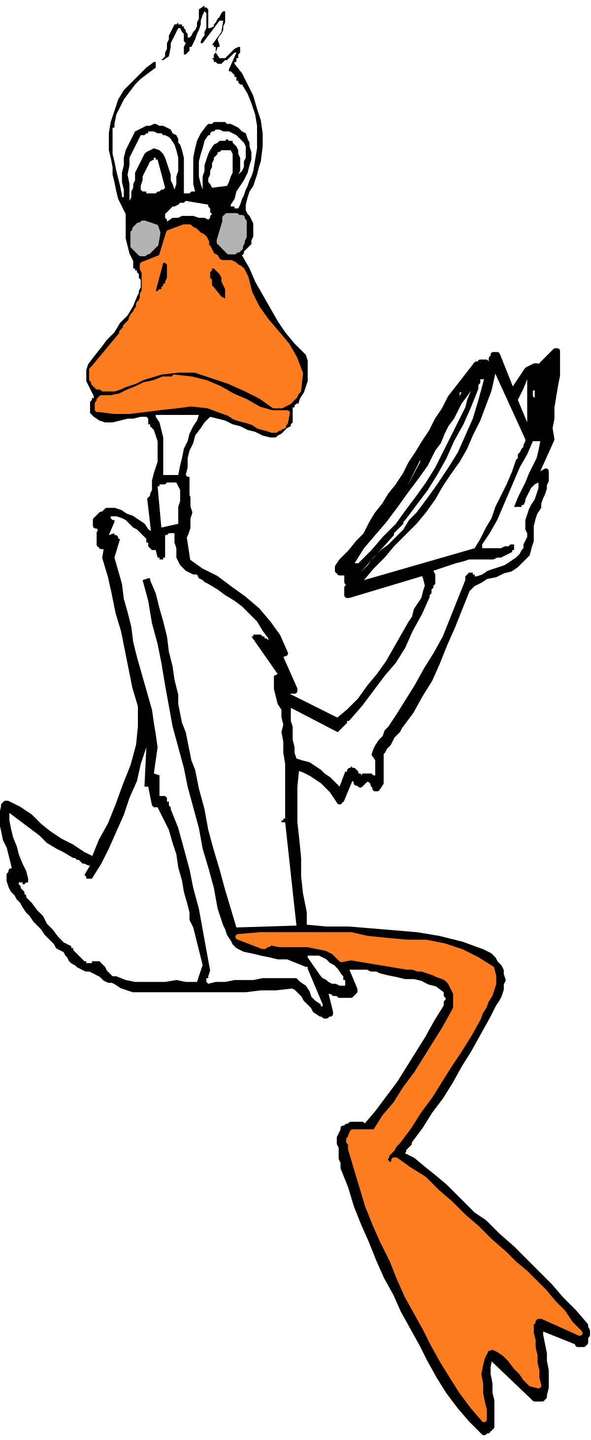 Duck in Suit and Tie Reading Book Clipart