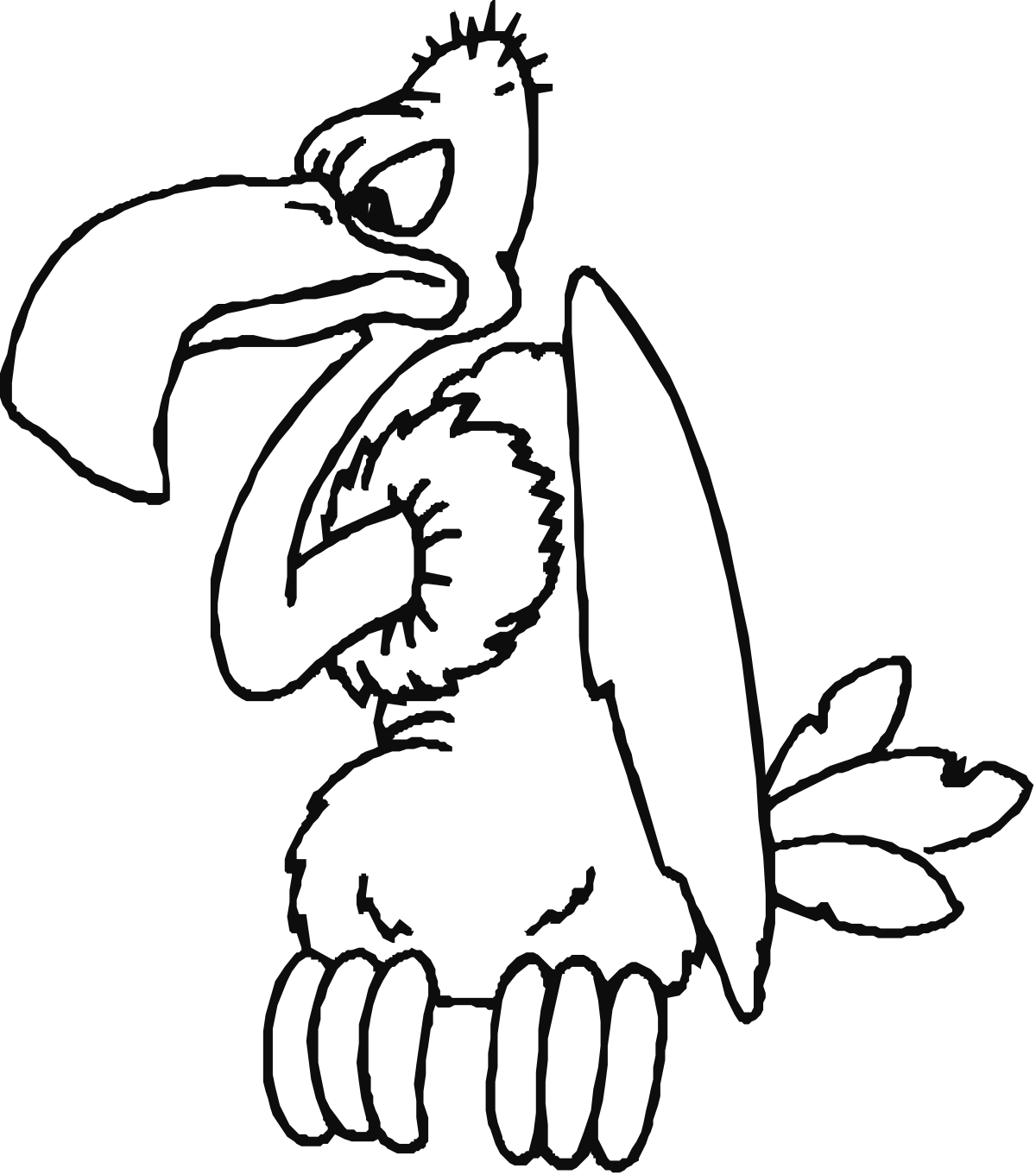 Cartoon Bird with Big Beak Clipart for Fun Illustrations