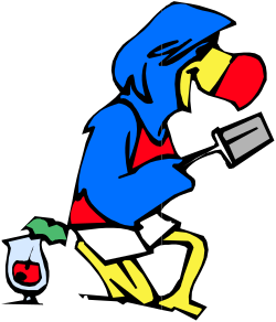 Knife Clipart: Man in Blue Suit Holding a Sharp Blade