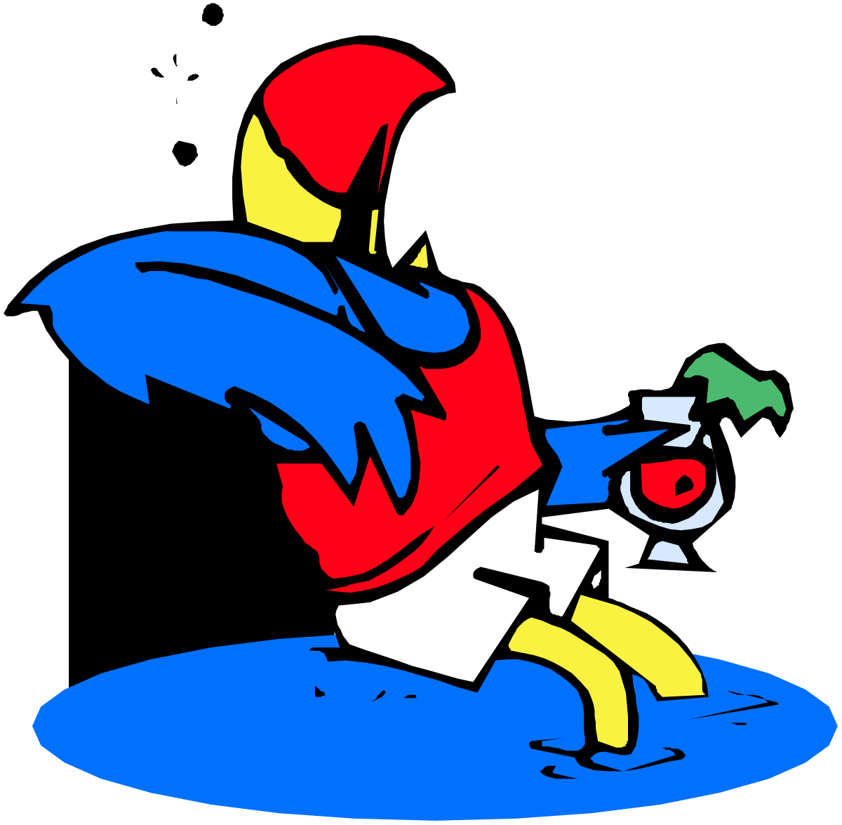 a person in a red shirt is riding a blue horse clip art png transparent Red Shirt Rider on a Blue Horse Clipart