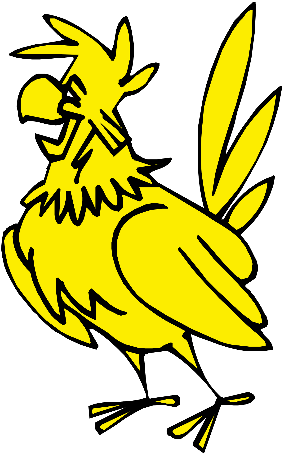 Firebird Flying: Yellow and Black Clipart Collection