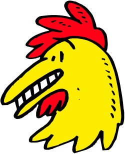 Yellow Chicken Clipart with Vibrant Red and Yellow Feathers