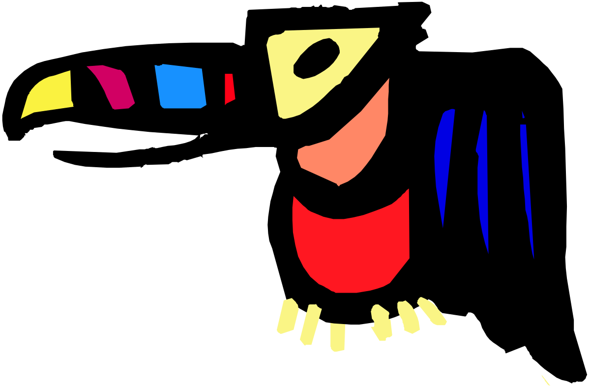 a colorful bird with a black background clip art png transparent Colorful Bird Clipart on Black Background - Vibrant and Striking