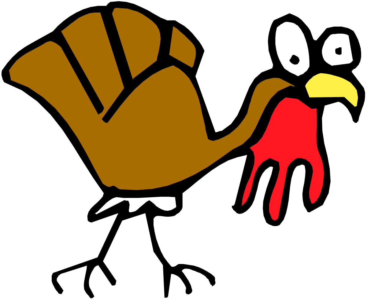 a turkey with a hand on it ' s back clip art png transparent Turkey with Hand on Its Back - Playful Clipart for Festive Themes
