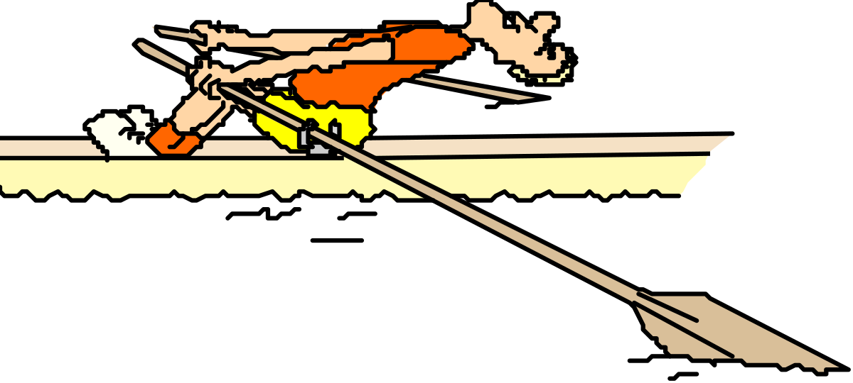 Man in a Boat with Paddle Clipart for Adventure Themes