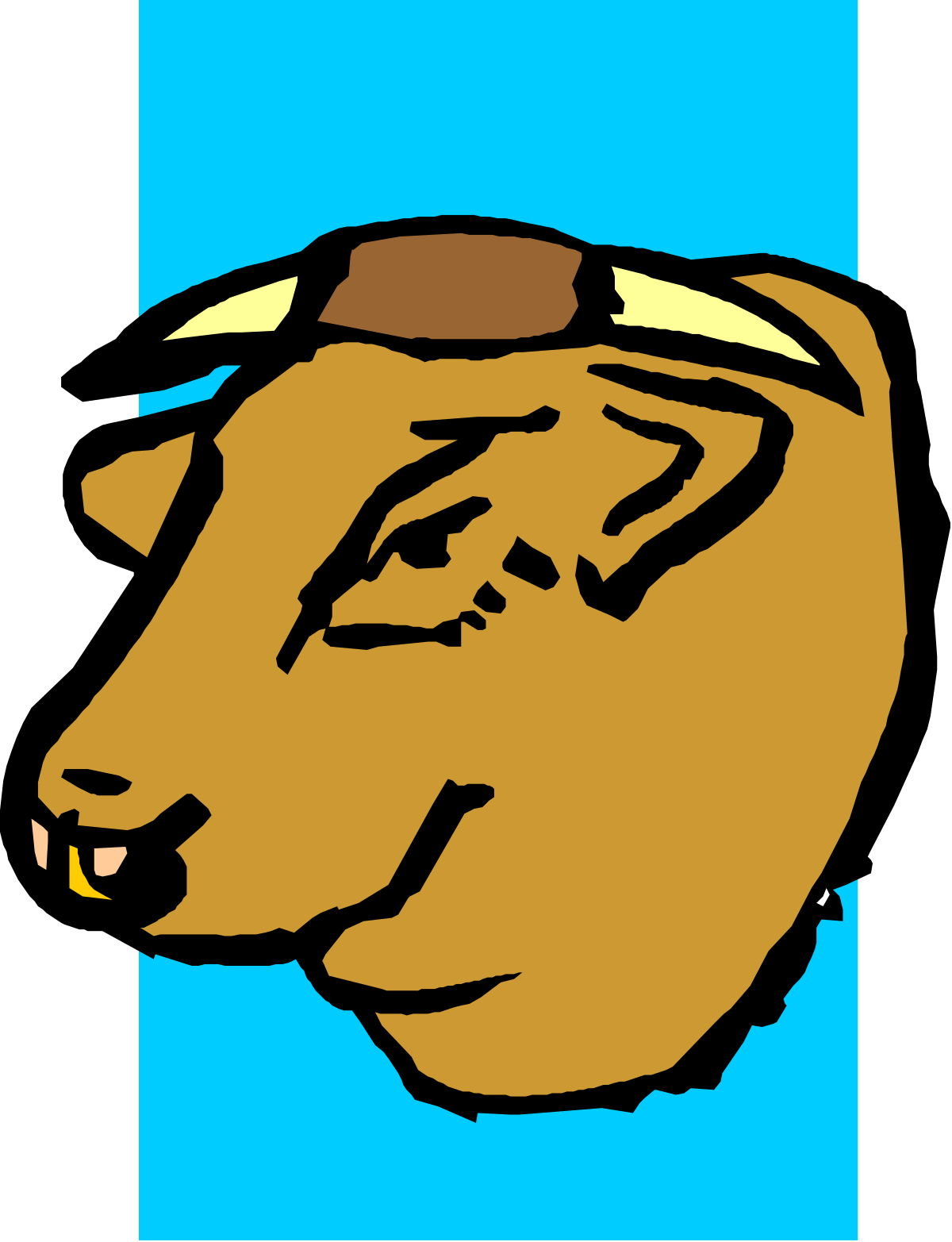 a brown bear head with a blue background clip art png transparent Brown Bear Head Clipart Against Vibrant Blue Background