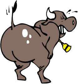 Brown Cow with Banana in Mouth Clipart for Fun Illustrations