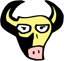 Yellow Bull Clipart on Black Background - Bold and Striking Visuals