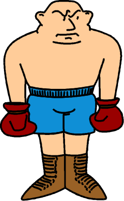 Cartoon Wrestler Clipart with Boxing Gloves - Fun and Energetic Character