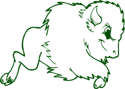 White Bison Clipart on Black Background - Majestic Animal Art