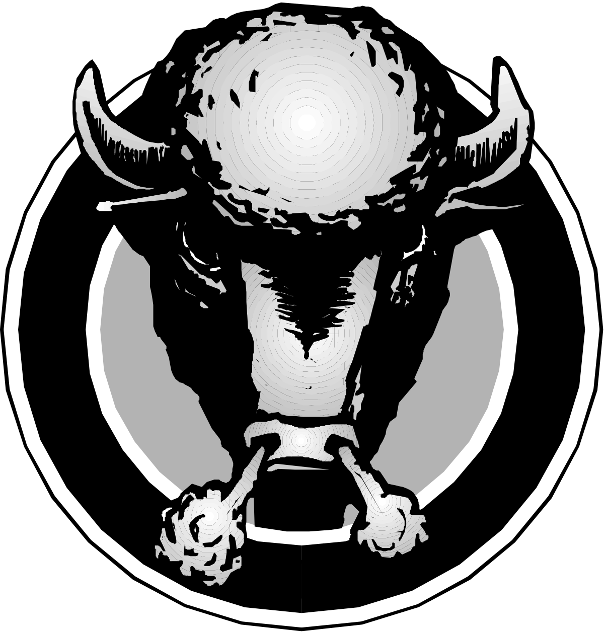 Bull Clipart: Stunning Black and White Illustration for Your Projects