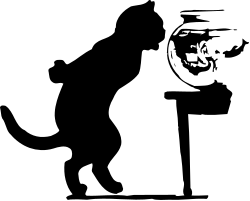 Black and White Clipart of a Person in Darkness