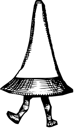 Black and White Silhouette of a Man in a Hat - Timeless Clipart
