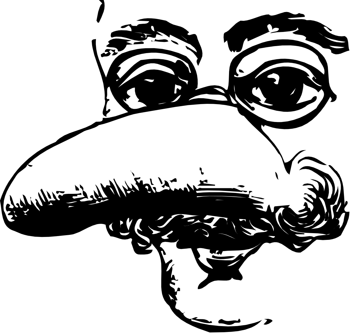 Black and White Face Clipart - Distinctive Illustration for Your Projects
