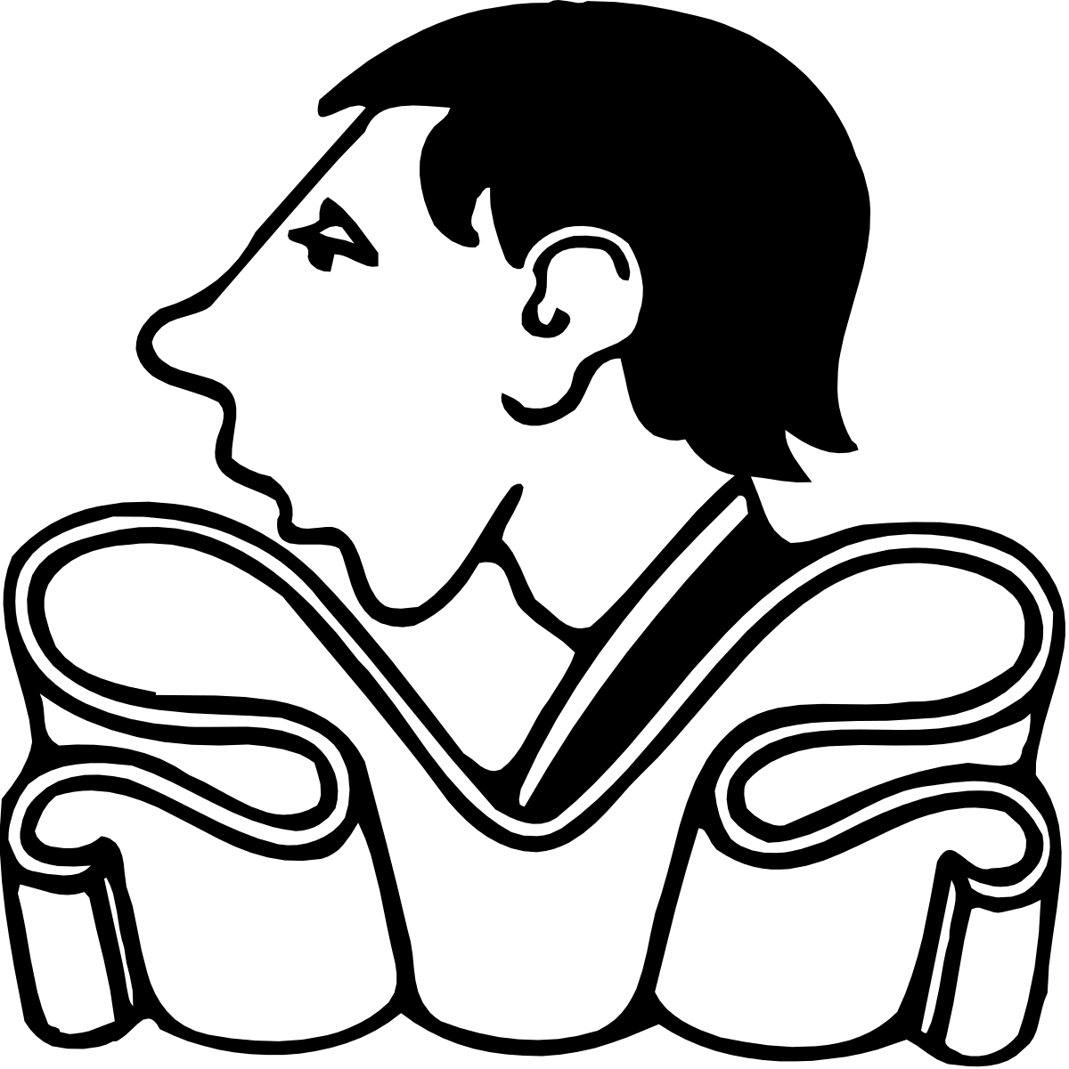 a man in a suit and tie sitting on a chair clip art png transparent Business Man in Suit and Tie Sitting on Chair Clipart
