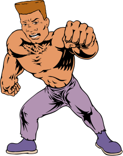 Cartoon Character with Fist: Dynamic Clipart for Engaging Designs