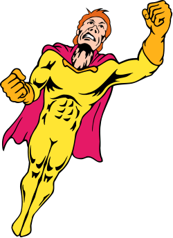 Superhero Flying Cartoon Clipart - Dynamic Action and Adventure