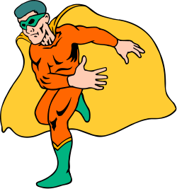 Superhero Clipart: Cartoon Hero with Cape for Creative Projects
