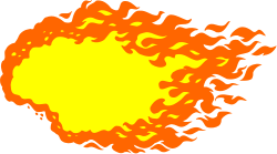 Fireball Clipart with Flames - Vibrant SVG Graphics for Dynamic Designs