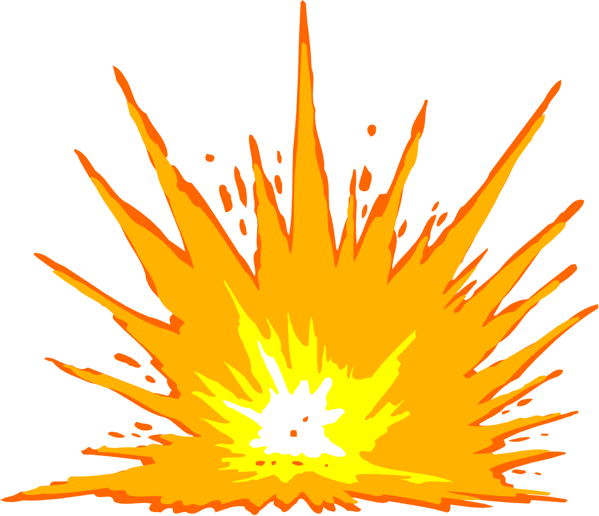 Yellow Fire Explosion Clipart for Dynamic Designs
