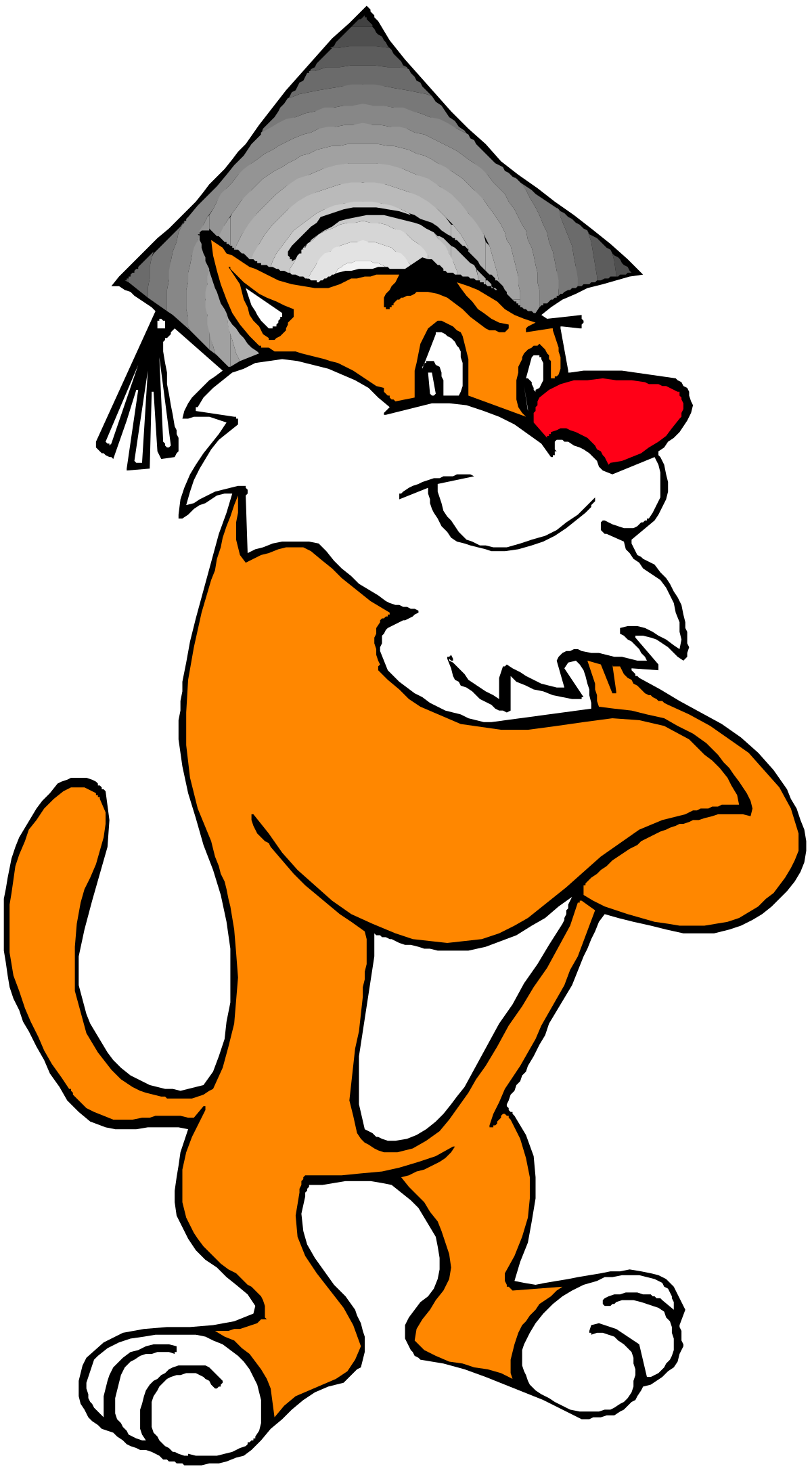 Graduation Cat Clipart: Cartoon Cat Wearing Graduation Cap