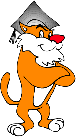 Graduation Cat Clipart: Cartoon Cat Wearing Graduation Cap