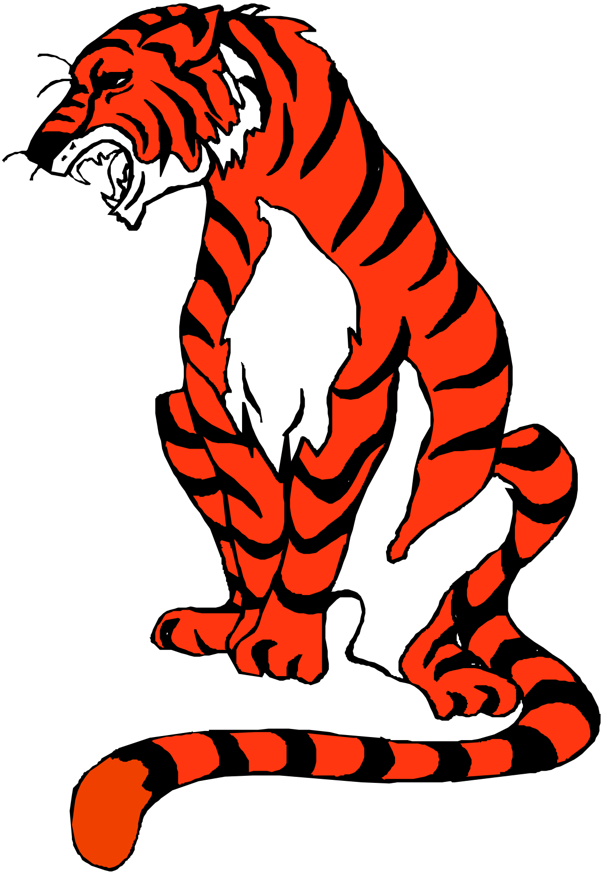 Tiger Sitting Down with Open Mouth Clipart