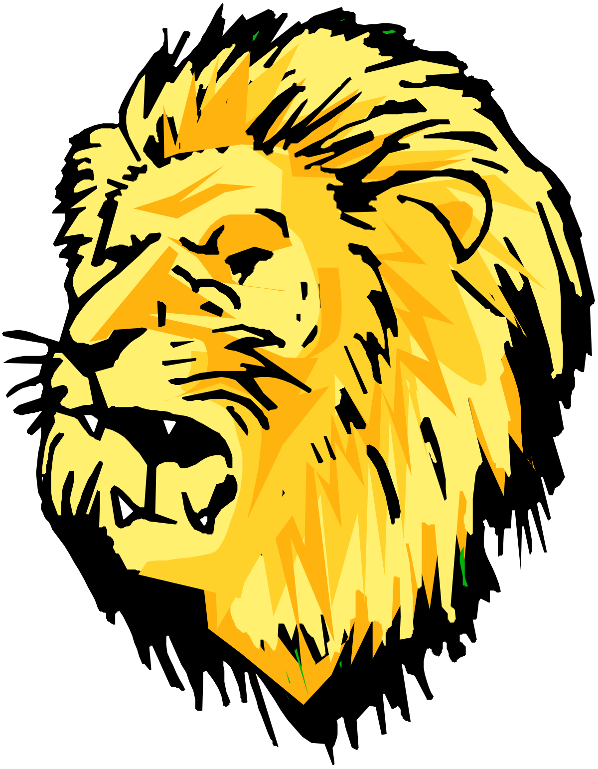 Lion Head Clipart - Majestic King of the Jungle on Black Background