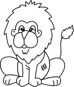 Lion Sitting Down with Paws on Ground - Majestic Wildlife Clipart