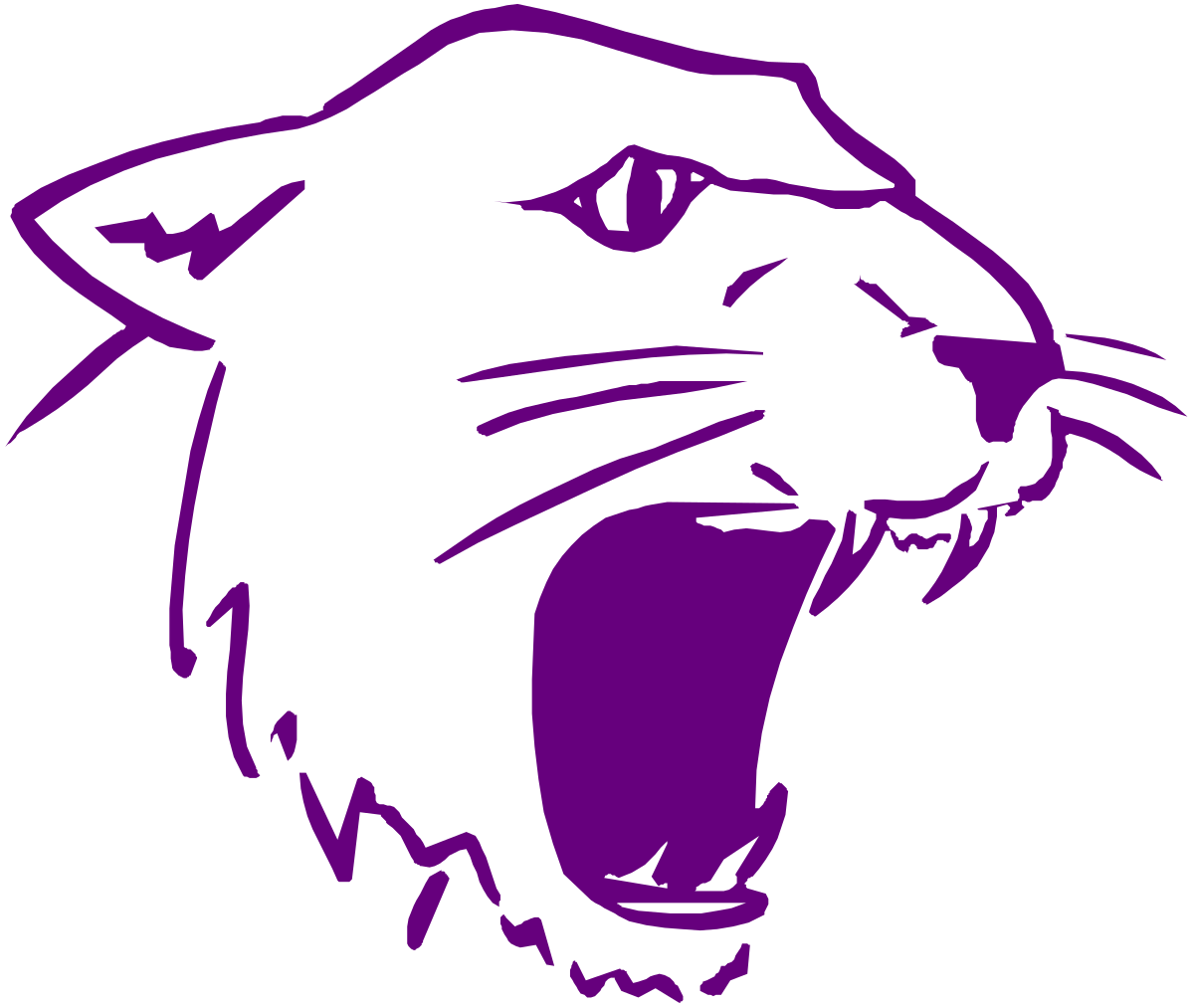 a purple panther head with a black background clip art png transparent Purple Panther Head Clipart: Bold and Striking Visuals