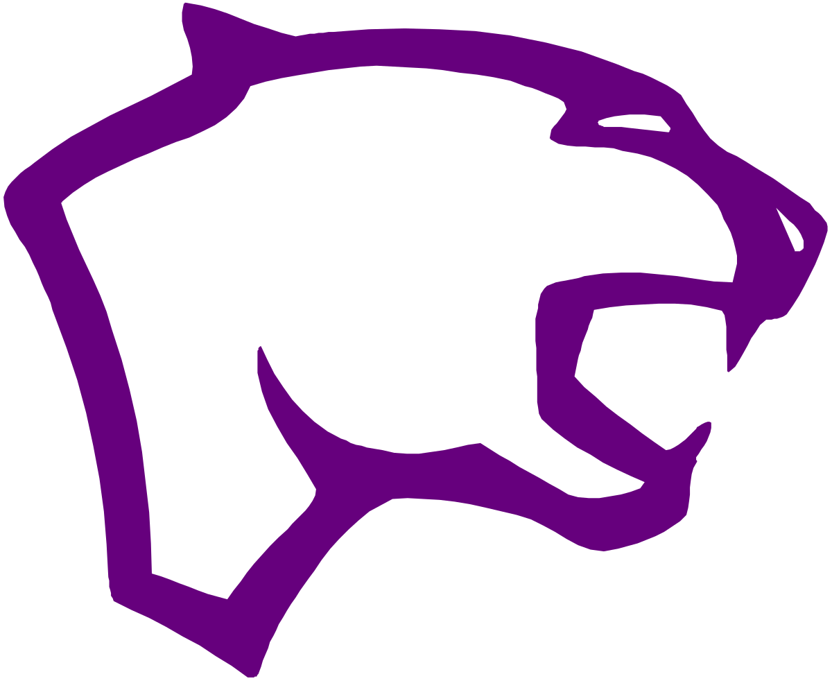 Purple and White Panther Head Clipart - Bold and Striking Design