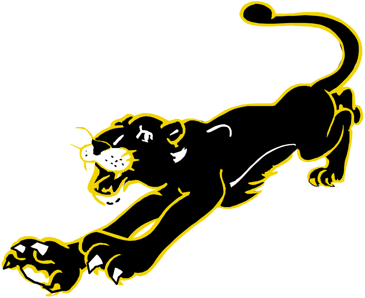 Black and Yellow Panther Running Clipart for Dynamic Designs