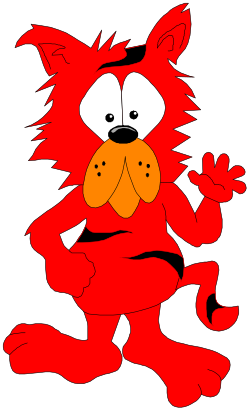 Cartoon Red Fox Clipart with Big Nose