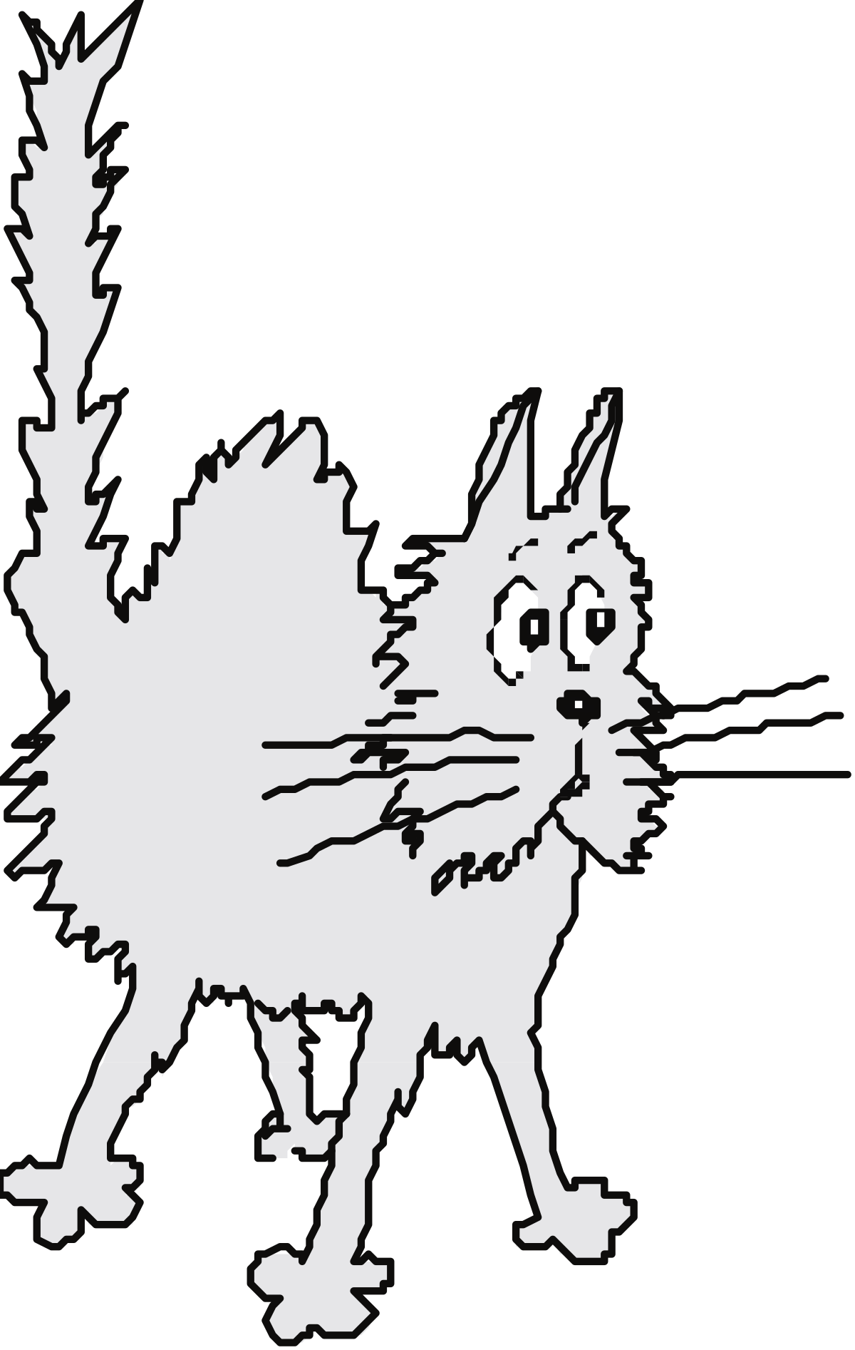 White Cat with Black Spots on Face - Adorable Clipart for Creative Projects