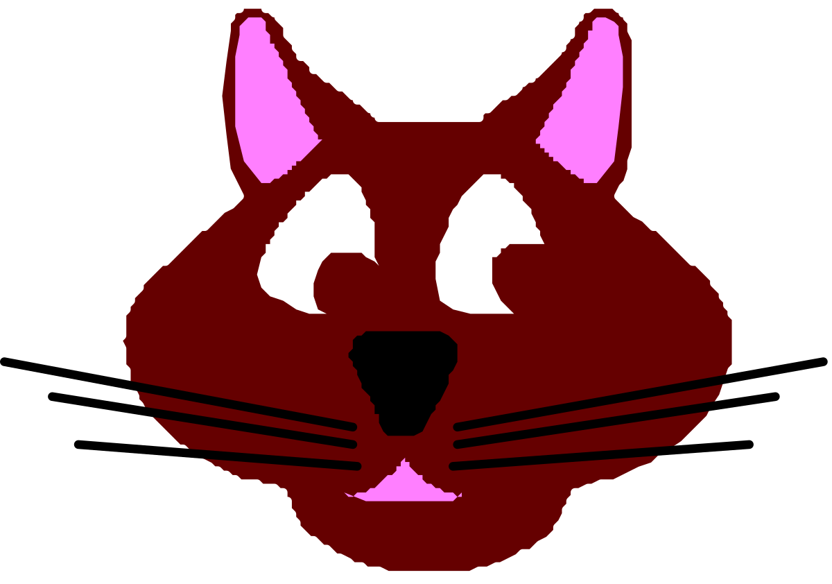 Red Cat Head Clipart with White Nose - Perfect for Pet Themes