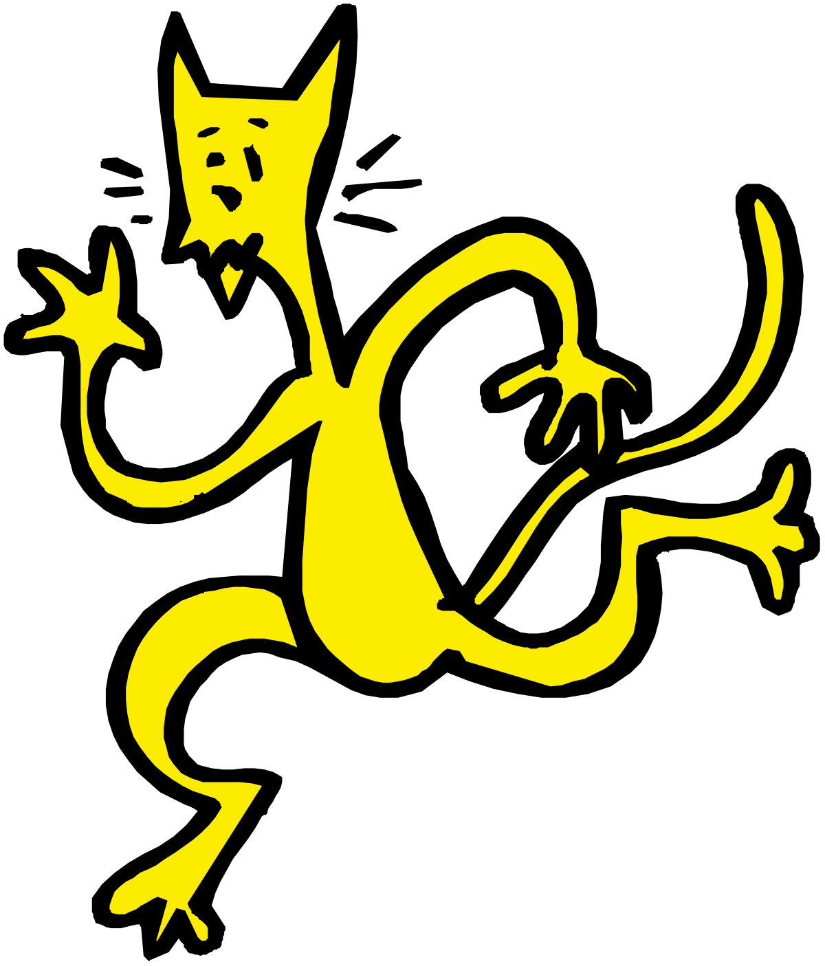 Yellow and Black Cat with White Face Clipart - Adorable Feline Illustration