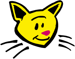 Yellow Cat with Pink Nose Clipart - Playful Feline Illustration