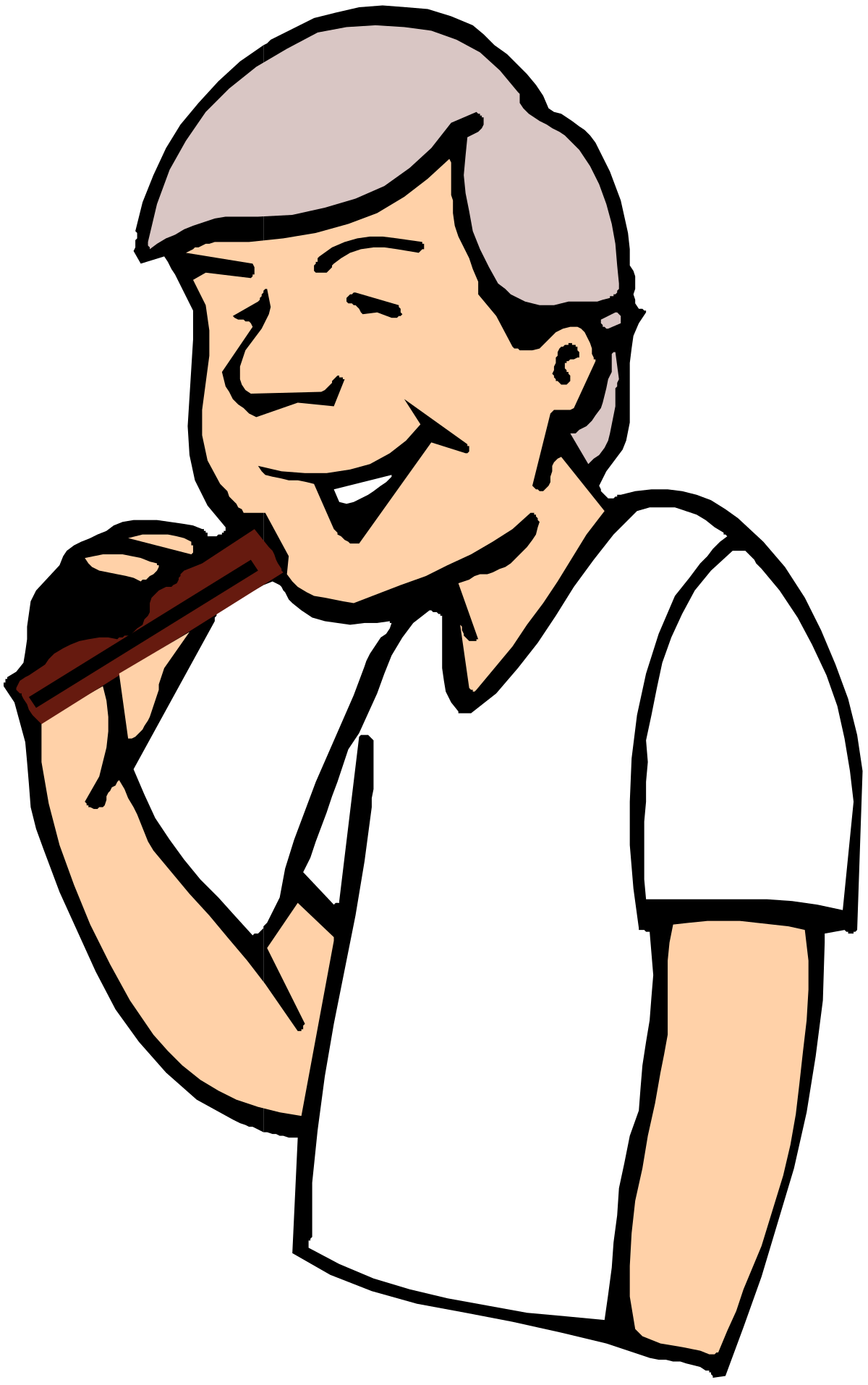 Man with Cigar Clipart: Stylish Male Figure