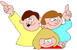 Three People Pointing at Camera Clipart for Engaging Visuals