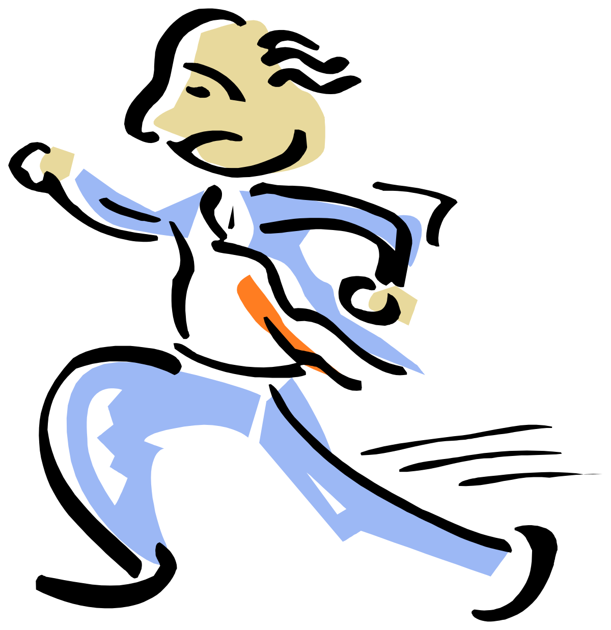 Businessman Running Clipart - Dynamic Suited Man in Motion