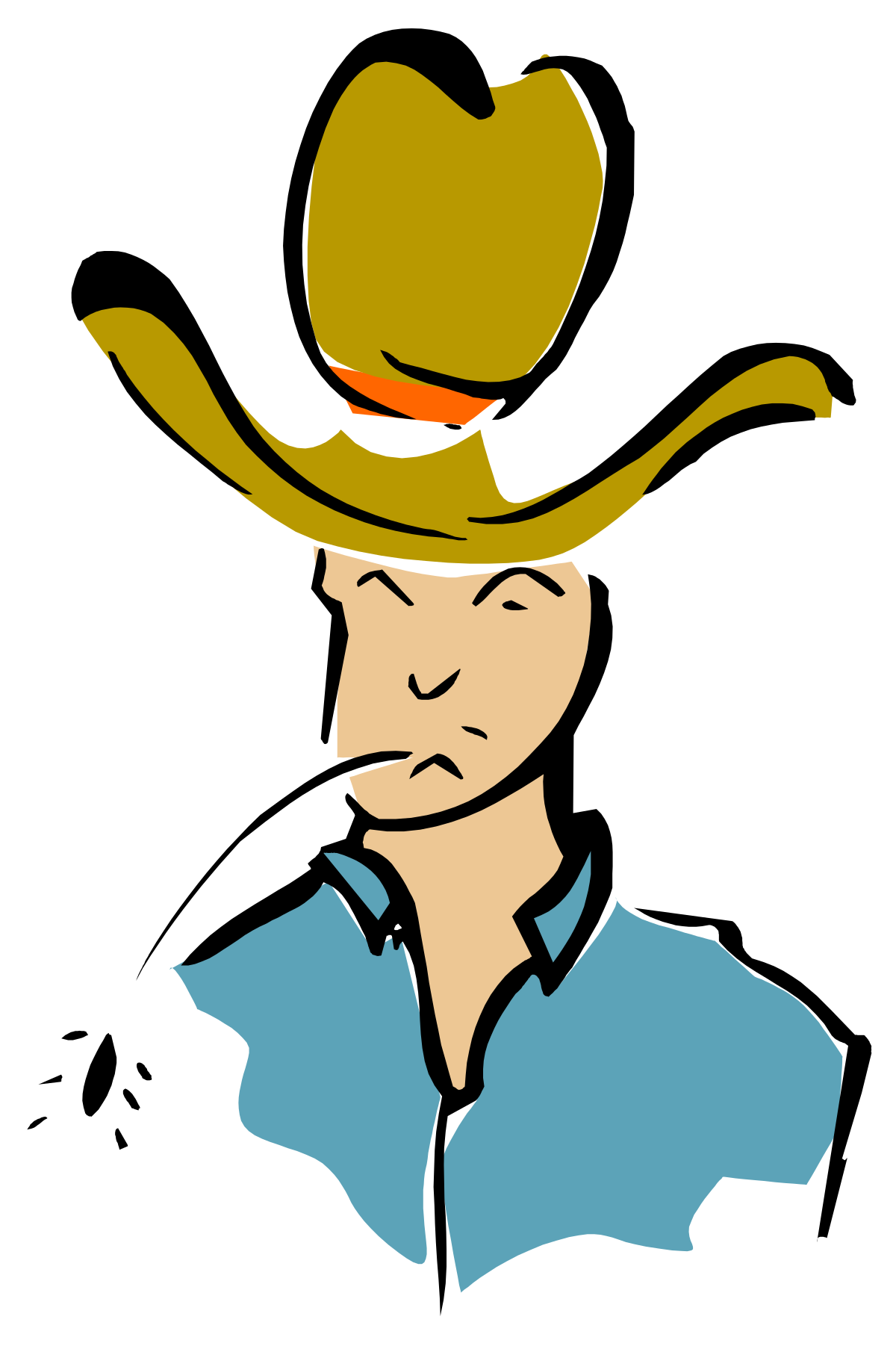 a man in a cowboy hat clip art png transparent Cowboy Hat Clipart: Iconic Western Man Illustration