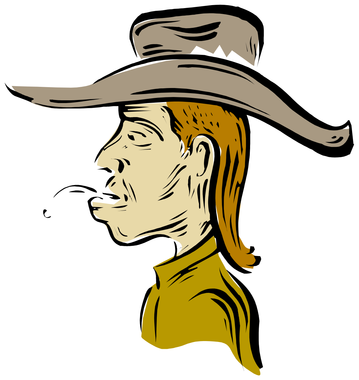a man in a hat and a yellow shirt clip art png transparent Man in Hat and Yellow Shirt - Vibrant Clipart for Dynamic Designs