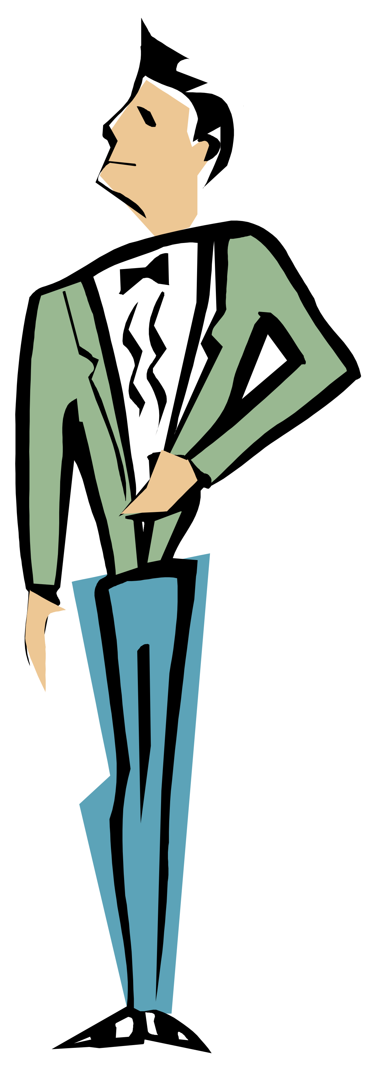 Businessman Standing Confidently in Suit and Tie Clipart