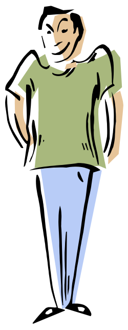 Man in Green Shirt and Blue Pants Clipart - Vibrant Character Illustration