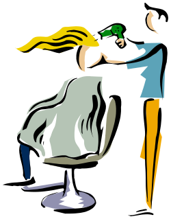 Hair Salon Clipart: Woman Getting Her Hair Done