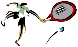 Tennis Racket and Ball: Dynamic Clipart of a Man in Action