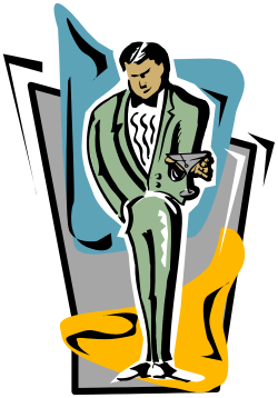 Businessman in a Suit and Tie Holding a Glass - Professional Clipart