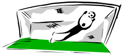 Green and White Flag on Black Background Clipart